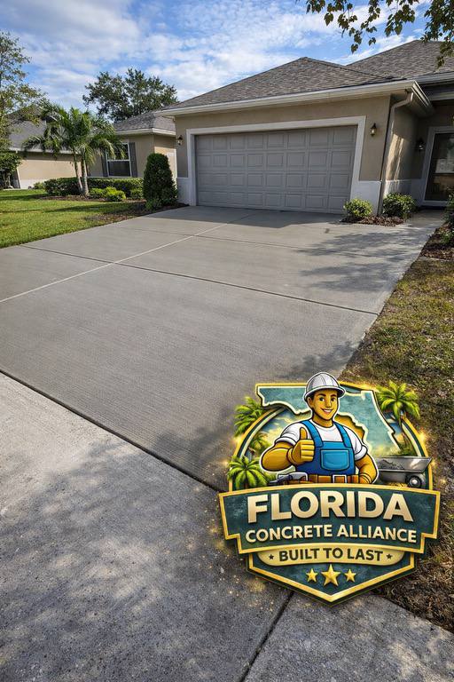 Concrete driveway